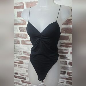 Forever 21 Black Spaghetti Strap Bodysuit